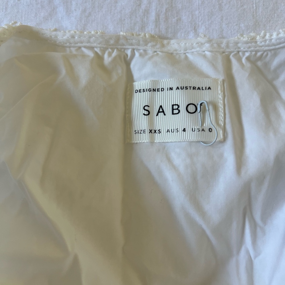 White Lace Tie Front Top with Matching Skirt - Sabo Skirt - Picture 4 of 7